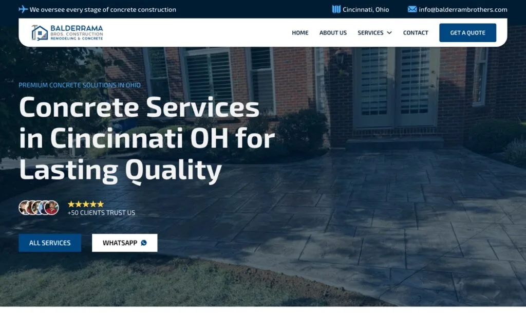 Diseño de página web para Balderrama Brothers Construction en Cincinnati y Dayton — proyecto de Arturo Guzmán