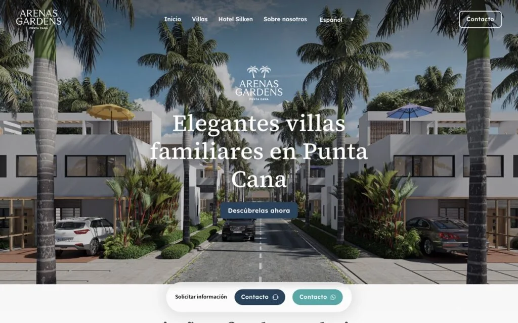 Diseño de página web para Arenas Gardens Punta Cana en Punta Cana — proyecto de Arturo Guzmán
