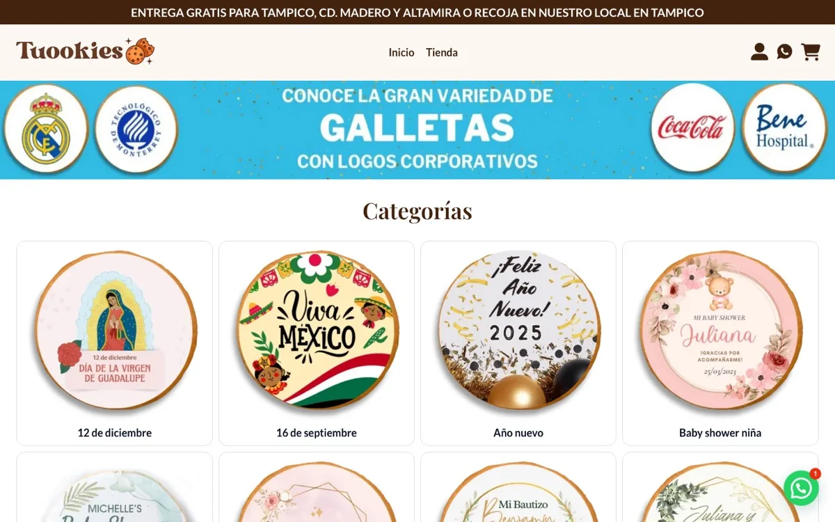 Sitio web de Tuookies diseñado por Arturo Guzmán