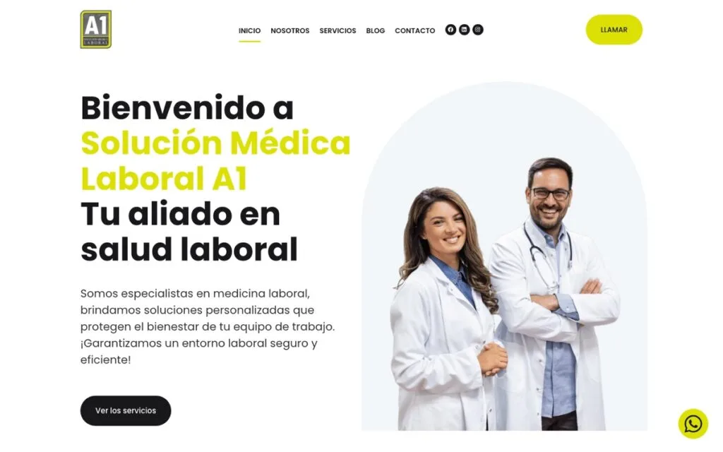 Diseño de página web para SMLA1 Solucion Medica Laboral A1 en Monterrey , Nuevo León — proyecto de Arturo Guzmán