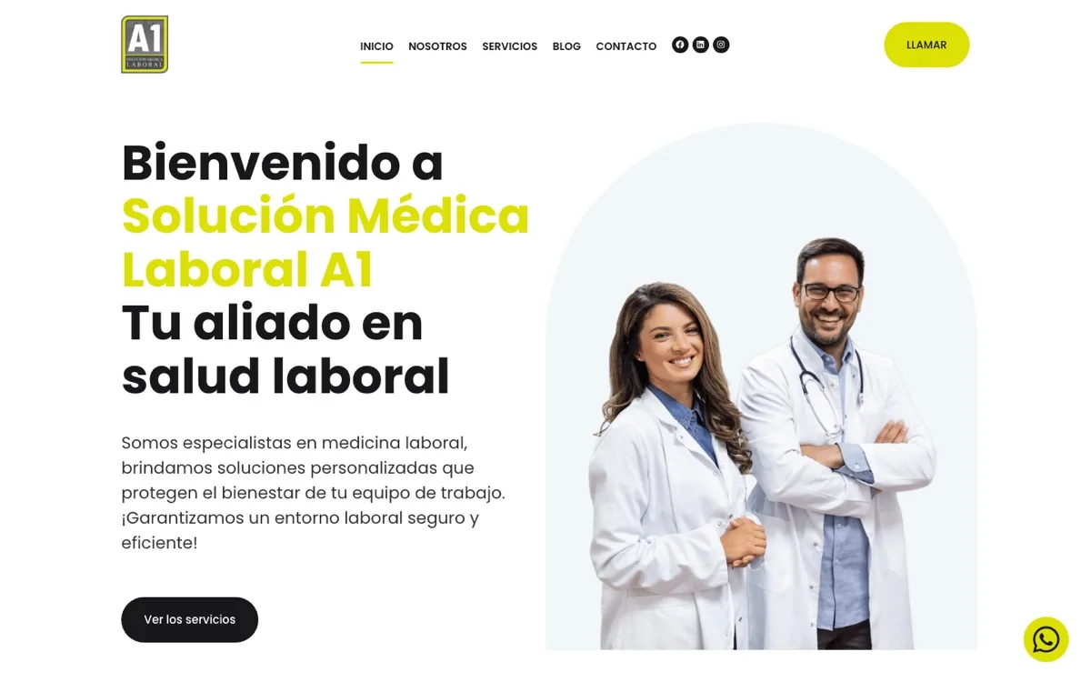 Sitio web de SMLA1 · Solución Médica Laboral A1 diseñado por Arturo Guzmán